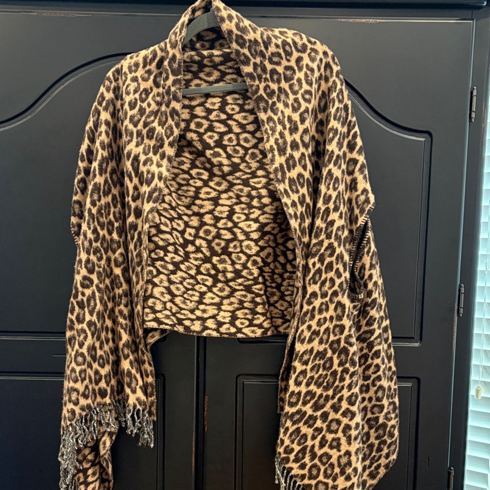 Talbots Leopard Print Cape